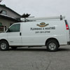 A commercial van lettered with 10 year vinyl